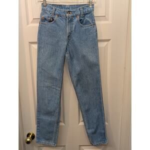 Vintage Levi's 505 25x30 Denim Blue Jeans Student Fit Light Wash Made In USA